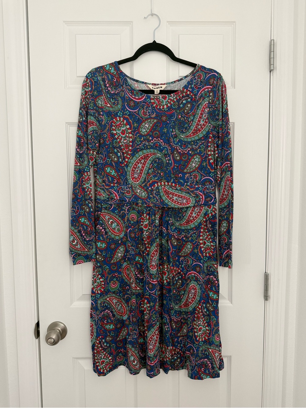 Boden Paisley Amelie Long Sleeve Jersey Dress Women’s US 10P